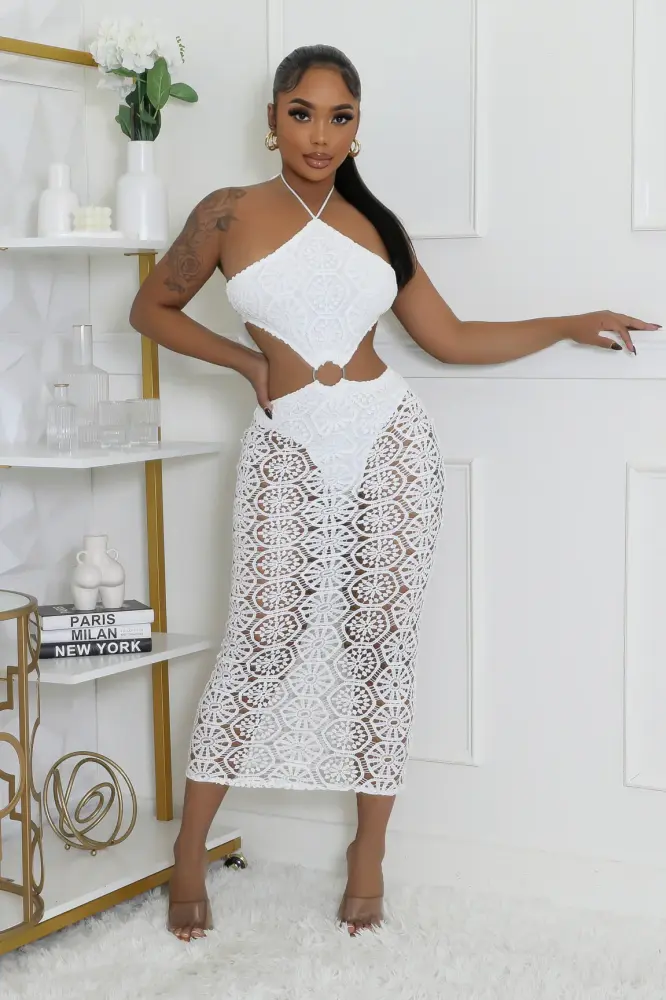 Sunflower White Dress SKU: 87U195L