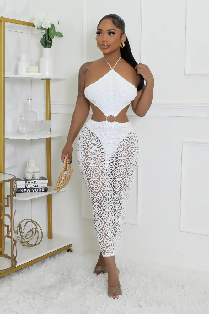 Sunflower White Dress SKU: 87U195L