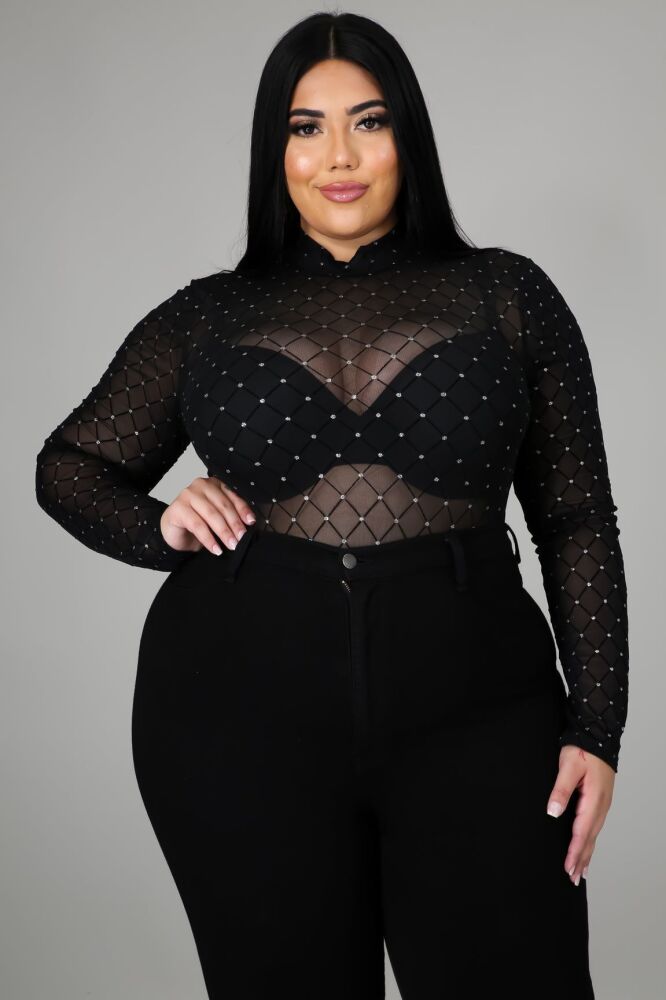 Black Midnight Desires Bodysuit Size: 2XL SKU: B8790PL