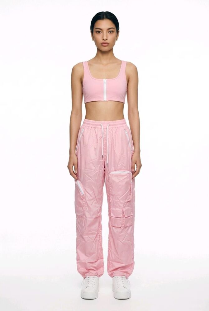 Pink Cargo Pants Pocket Detail Set Size: L SKU: L9576L1