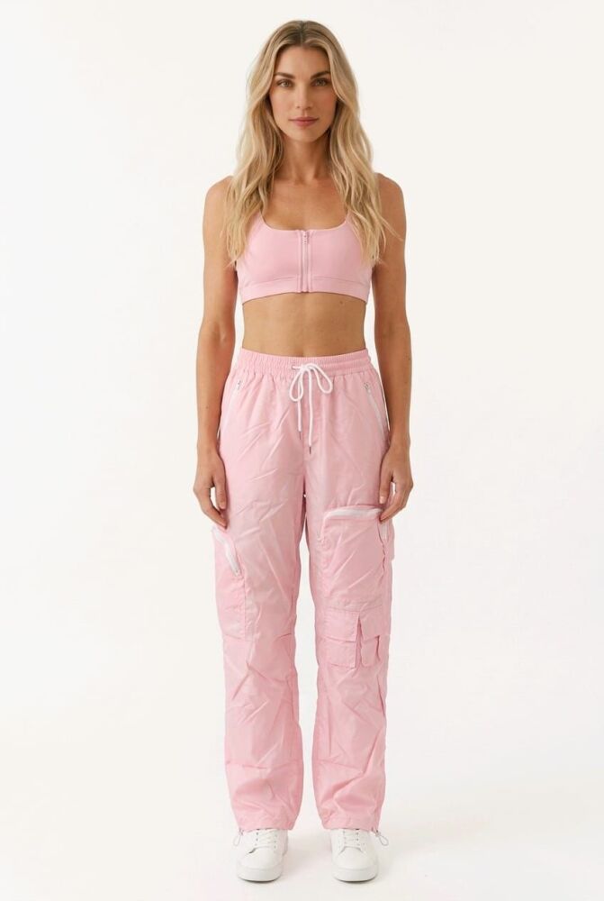 Pink Cargo Pants Pocket Detail Set Size: L SKU: L9576L1