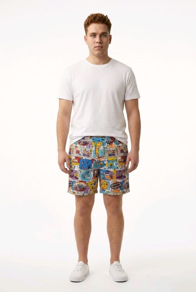 Original Penguin Graphic Comic Scene Short Size: XS Part Of A Set SKU: L506911