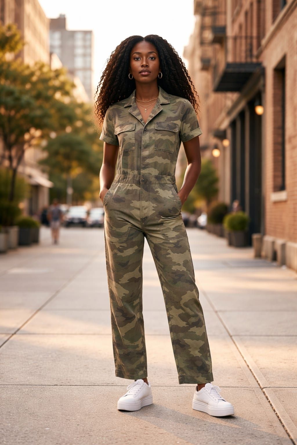 Camouflage Denim Jumpsuit Size: S/M