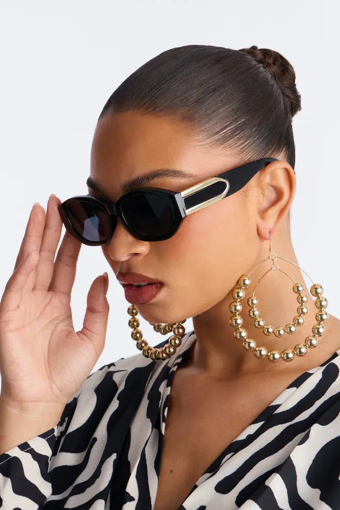 Black Norman Cat Eye Sunglasses Size: OS SKU: L2L25924