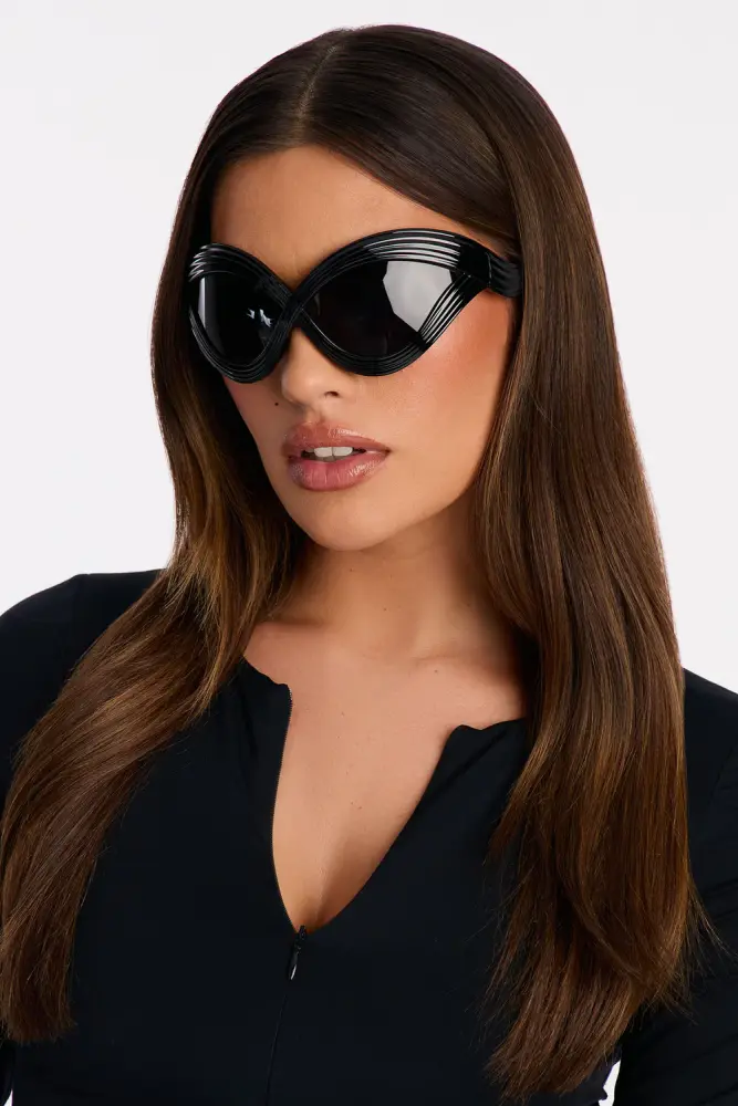 Black Stardust Shield Sunglasses Size: OS SKU: L0119321