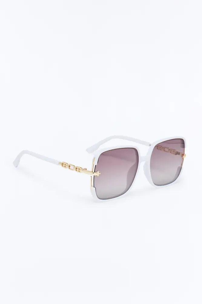 White. Square Off The Coast Sunglasses Size: OS SKU: 6L89LF01