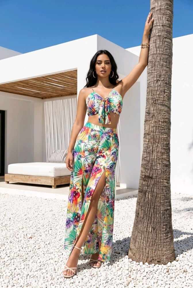 Leaf Print Two Piece Skirt Set Size: S SKU: 76879E0