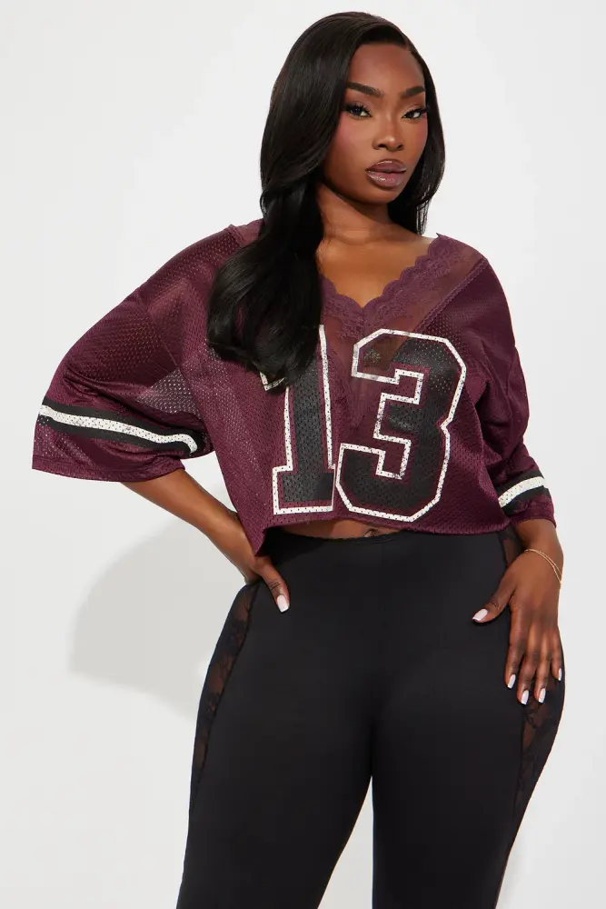 Burgundy Cropped Jersey SKU: G76869L