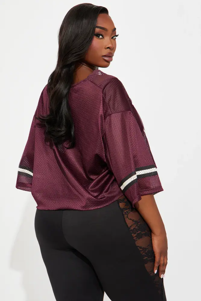 Burgundy Cropped Jersey SKU: G76869L
