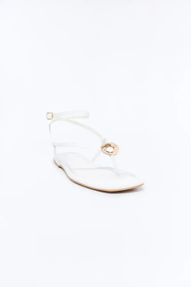 White Ankle Strap Sandals Size: 9 SKU: V768601