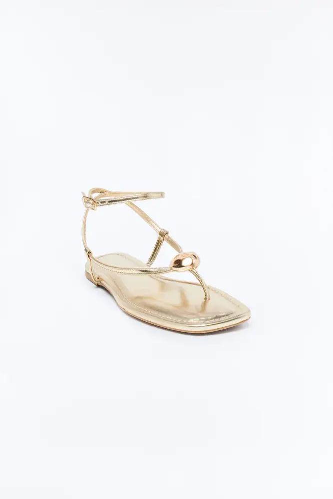 Gold Ankle Strap Sandals Size: 9 SKU: L768601