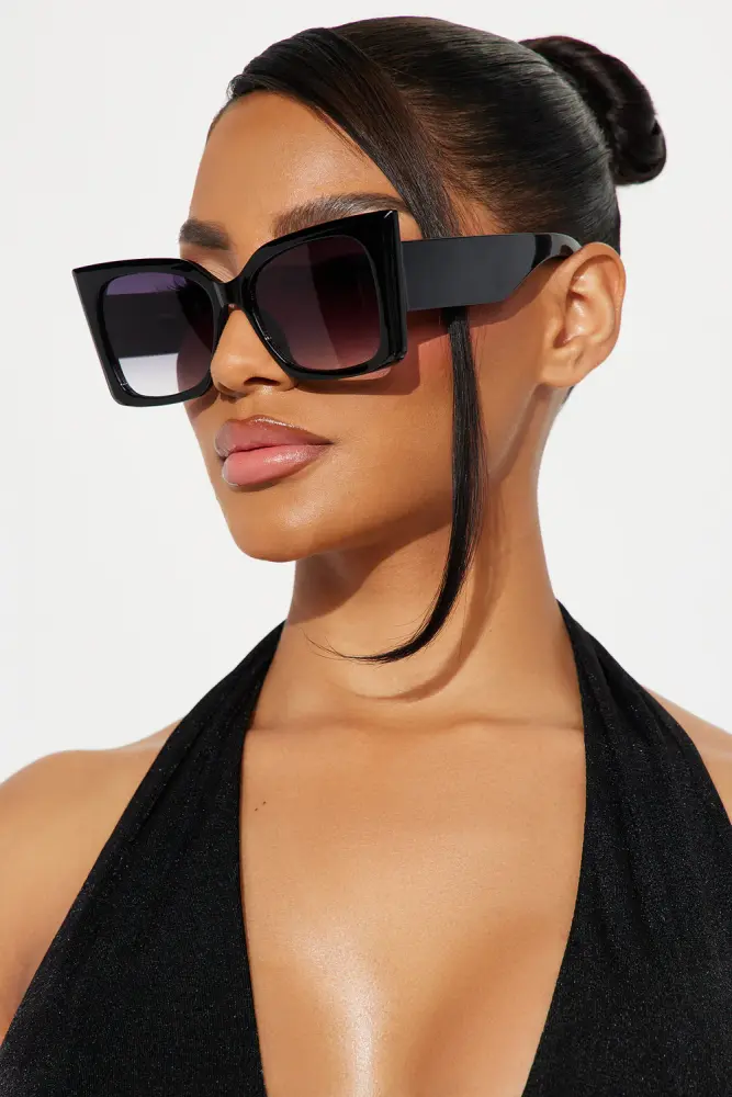 This Is Where Your Book Begins Oversized Black Sunglasses SKU: 4531678