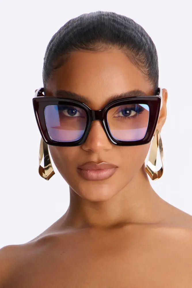 Light Brown Square Blue Light Glasses SKU: 8797011