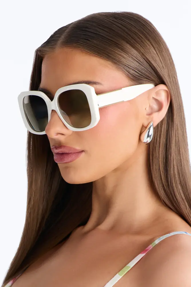White Square Attitude Sunglasses SKU: 7686221
