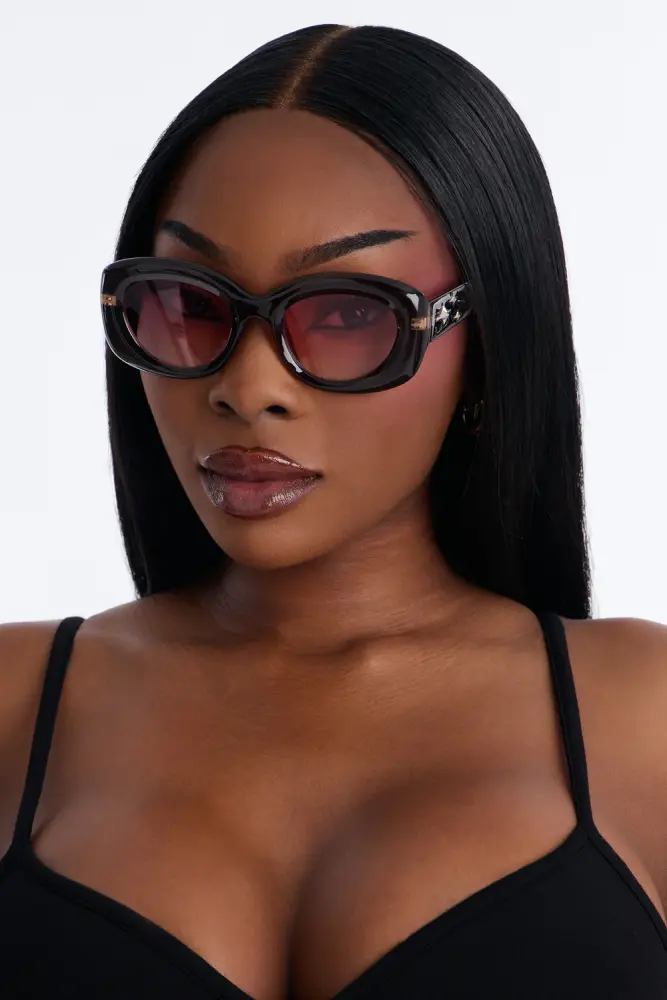 Black/Pink Star Girl Cat Eye Sunglasses SKU: 5674922