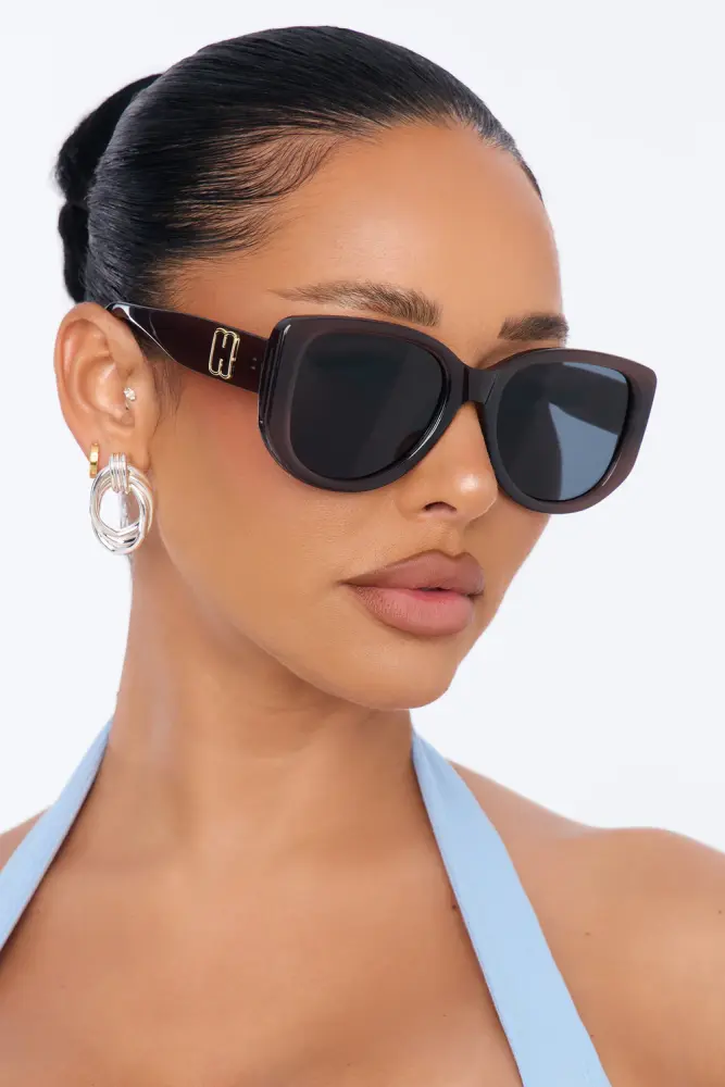 Brown Lets Go Square Sunglasses SKU: 6576851