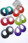 Assorted Colour Acrylic Two Tone Color Earrings