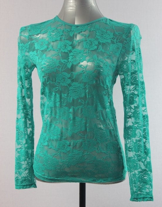 full lace long sleeved top - large