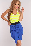 Striped Top/Ruffle Bottom Dress Size: M SKU: 2759356