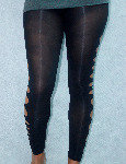  Black Tights with Cut Out Side -S/M