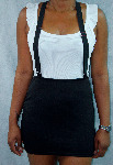 I008 - Black Skirt w/ Suspenders - Large (fits small)