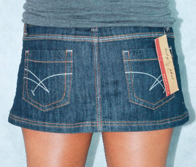 I011 - Dark Jean Mini Skirt (Baby Phat) - Medium 