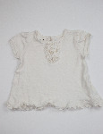 Ivory Ruffle Trim Top|Size: 18 Months 