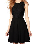 B057 - Black Lace Chiffon Dress