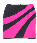 Black / Pink Stripe Skirt - Medium