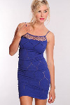 (CLEARANCE) Blue Pattern See Through Dress Size: S