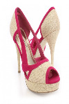Pink/Gold Peep Toe Heel - Size 6