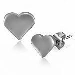 Stainless Steel Heart Stud Earrings