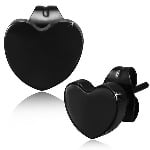 Black Love Heart Studs