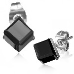 4mm Jet Stud Earrings - Small