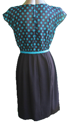  B039 - Belted Polka Dot 2 in 1  dress 