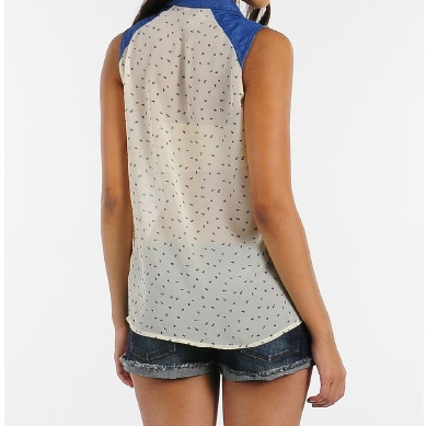 Light Ddenim Printed Top 