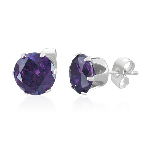 8mm February Birthstone Gem Studs 