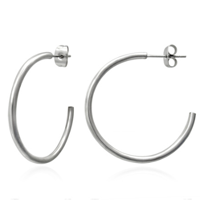 32mm Half Hoop Stud Earrings