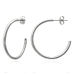 Stainless Steel Half Hoop Stud Earrings Size: 32mm