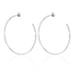  Stainless Steel Half Hoop Stud Earrings Size: 29mm