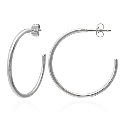 37mm Half Hoop Stud Earrings