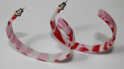 Candy Stripe Half Hoops Earring