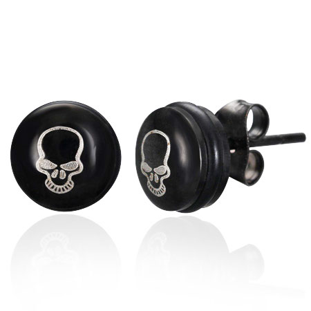 black skull studs