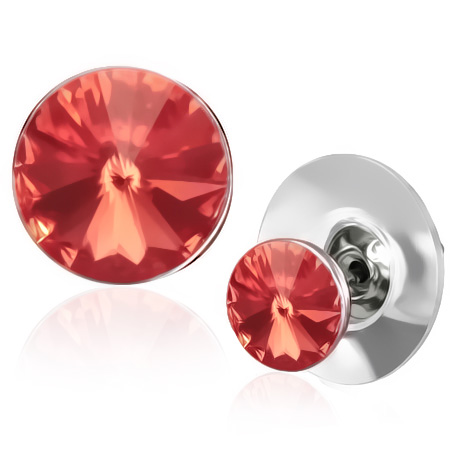 red swarovski element crystal studs