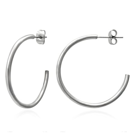 32mm half hoop stud earrings