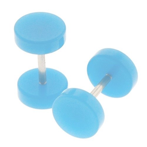 8mm light blue fake plugs (2)