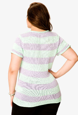Stripe Sweater Top - 1X