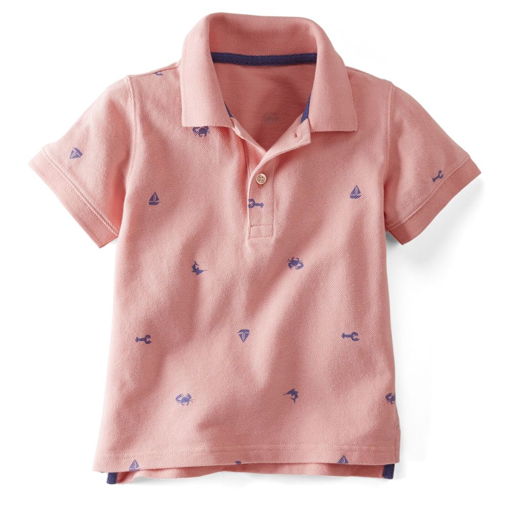 Short Sleeve Printed Polo Shirt|Size: 2T