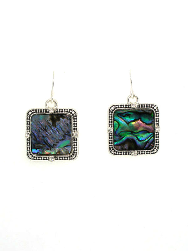 Square Coloured Stone Earring