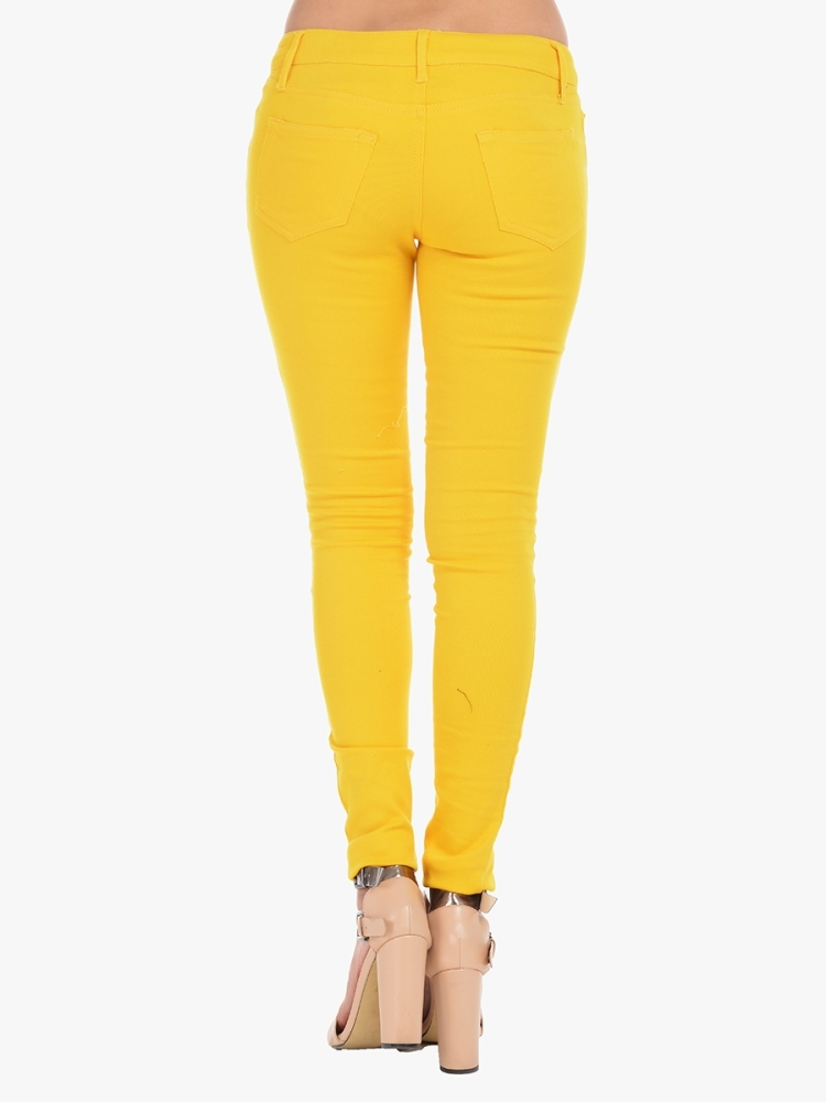 Yellow Coloured Skinny Pants Size: 9/M